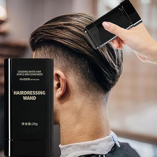 New Hair Color Comb Stick, Waterproof and Sweat-Proof Grey Hair Coverage for Men & Women, Easy Application BLACK (BLACK)