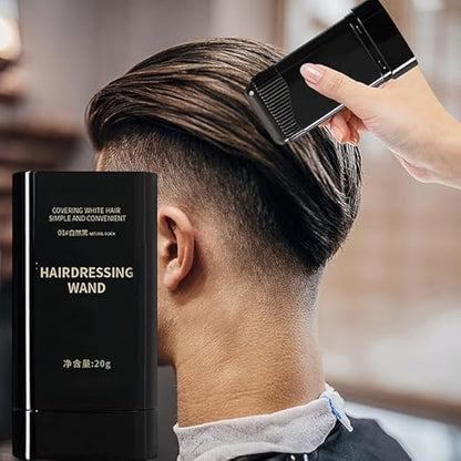 New Hair Color Comb Stick, Waterproof and Sweat-Proof Grey Hair Coverage for Men & Women, Easy Application BLACK (BLACK)