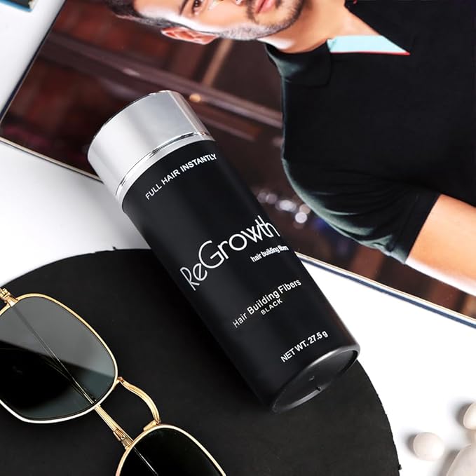 Regrowth Hair Building Fibers 27.5 gm - Hair Fibers For Thin & Fine Hair -Hair Thickening Fibers for Men & Women