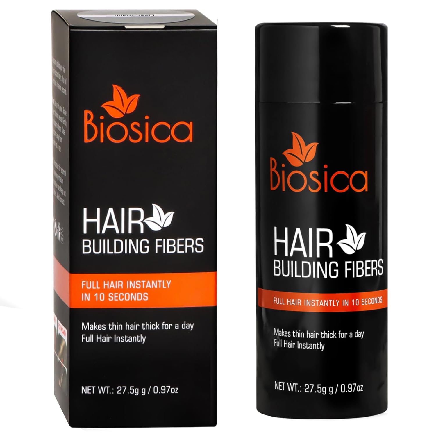 Biosica Hair Building Fibers 27.5Gm - Hair Fibers For Thin & Fine Hair -Hair Thickening Fibers For Men & Women