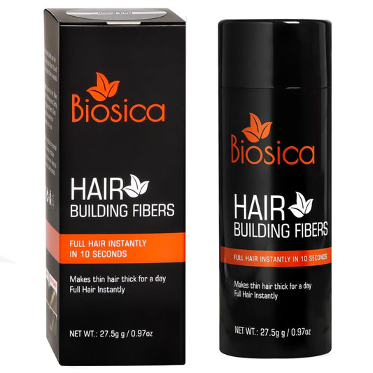 Biosica Hair Building Fibers 27.5Gm - Hair Fibers For Thin & Fine Hair -Hair Thickening Fibers For Men & Women