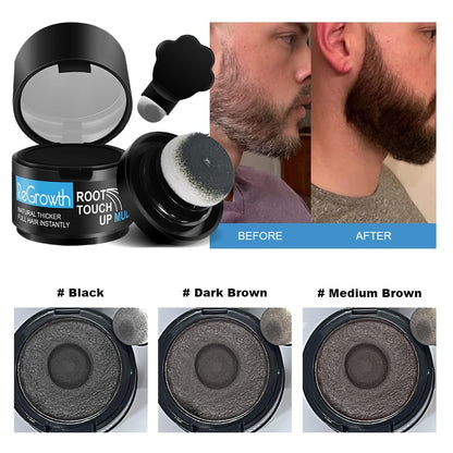 REGROWTH Root Touch-Up Mud Powder for Grey Hair & Bald Spots - Sweat & Stain Resistant Hair Concealer for Men & Women - 48HR Formula, Fuller Look, Covers Roots & Thinning Hair, 6g