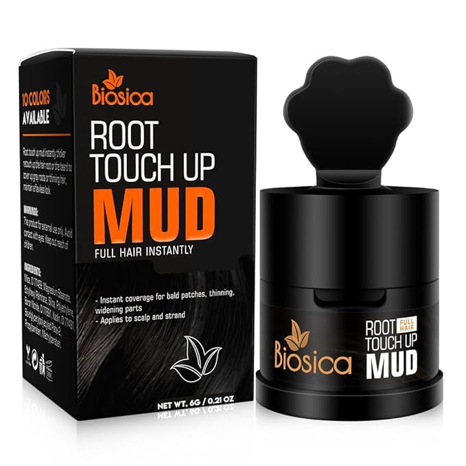 Bisoica Root Touch-Up Mud Hairline Concealer – Instant Hairline & Root Coverage for Men & Women, Easy Application & Long-Lasting