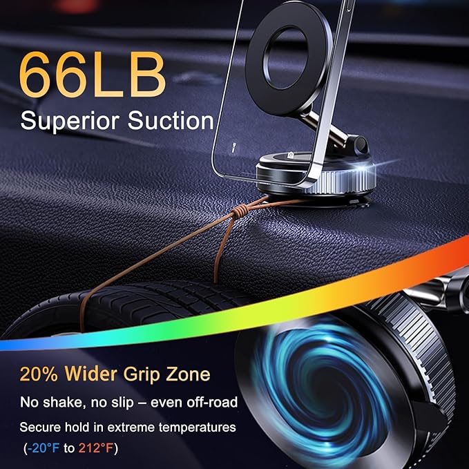 Magnetic Vaccum Mobile Holder,Suctioncup Phone Holder for Gym,360° Vaccum Magnetic Phones Holder,Powerful Grip for All Smartphones