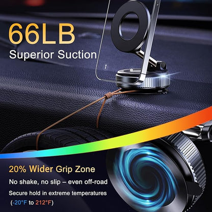 Magnetic Vaccum Mobile Holder,Suctioncup Phone Holder for Gym,360° Vaccum Magnetic Phones Holder,Powerful Grip for All Smartphones