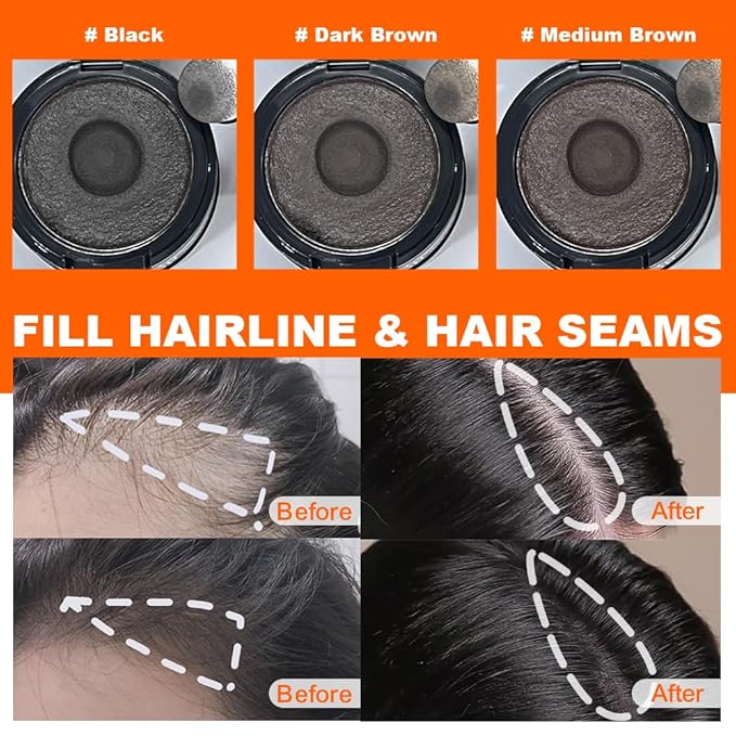 Bisoica Root Touch-Up Mud Hairline Concealer – Instant Hairline & Root Coverage for Men & Women, Easy Application & Long-Lasting