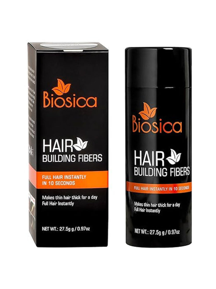 Biosica Hair Building Fibers 27.5Gm - Hair Fibers For Thin & Fine Hair -Hair Thickening Fibers For Men & Women (Black)