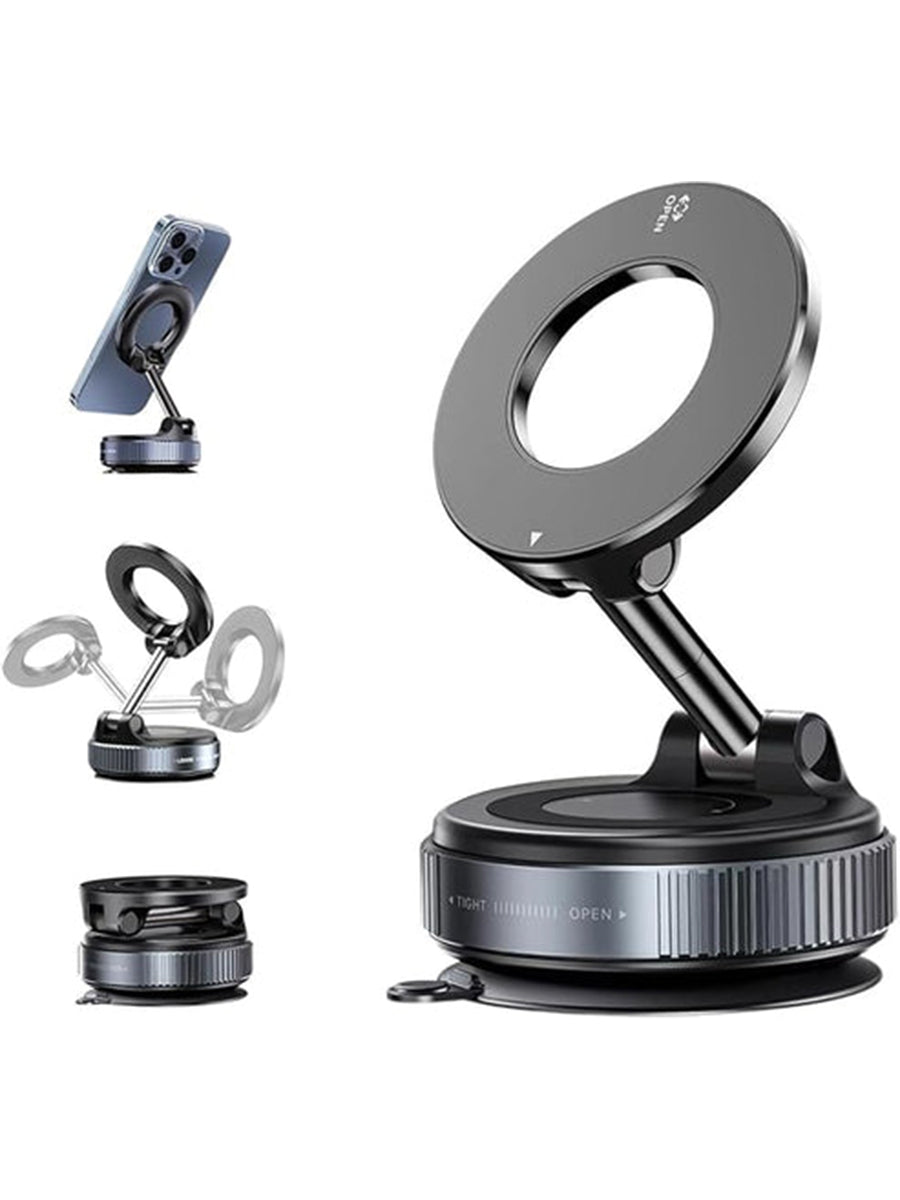 Magnetic Vaccum Mobile Holder,Suctioncup Phone Holder for Gym,360° Vaccum Magnetic Phones Holder,Powerful Grip for All Smartphones