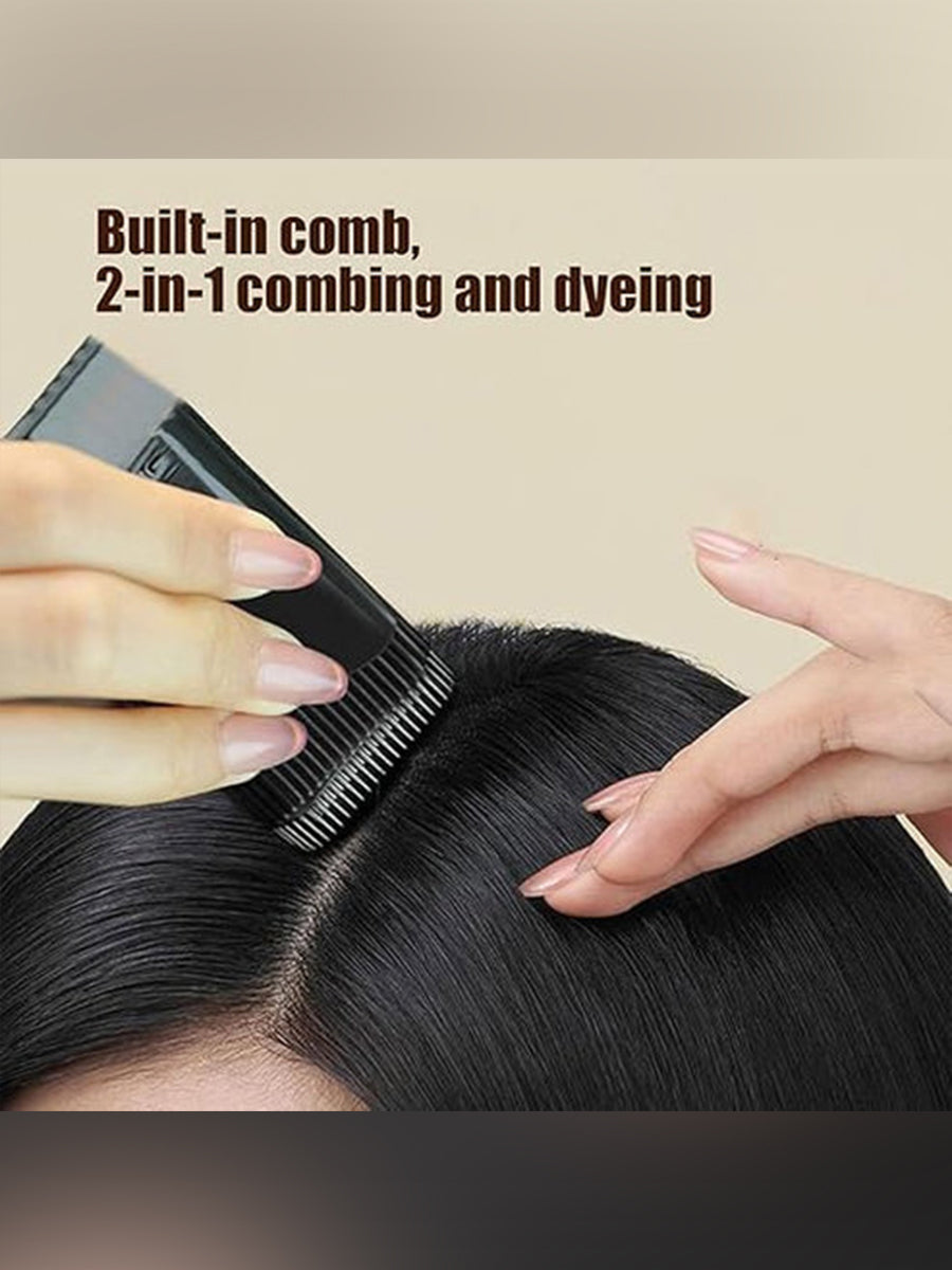 New Hair Color Comb Stick, Waterproof and Sweat-Proof Grey Hair Coverage for Men & Women, Easy Application BLACK (BLACK)