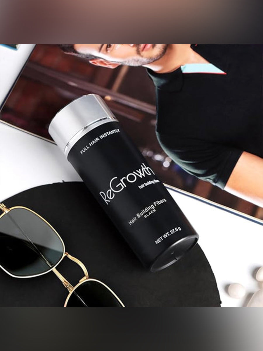 Regrowth Hair Building Fibers 27.5 gm - Hair Fibers For Thin & Fine Hair -Hair Thickening Fibers for Men & Women