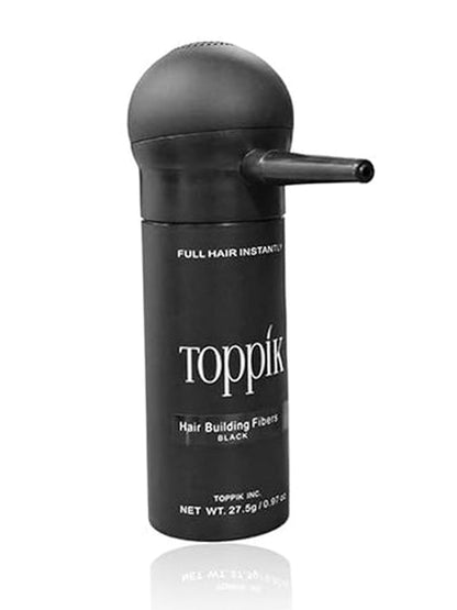 Toppik Hair Building Fibers for Thinning Hair with Spray Applicator Pump Nozzle - Natural & Undetectable,Instantly Thicker Fuller Hair (Black)